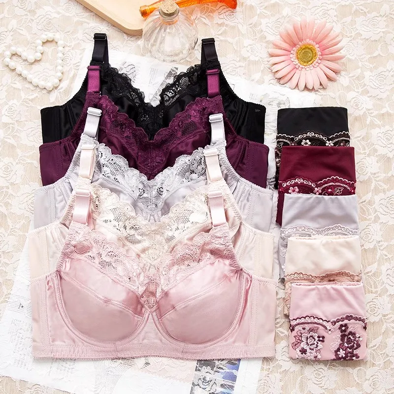Женский комплект нижнего белья с чашками пуш-ап пикантный бюстгальтер вышивкой