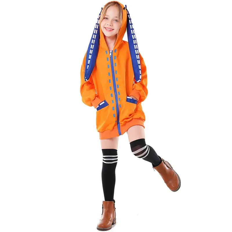 Детская куртка Yomozuki Runa с капюшоном в виде желтого кролика для девочек пальто