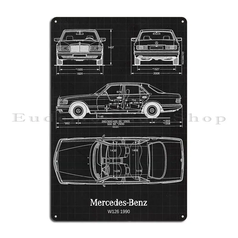 

Металлический знак Mercedesbenz W126 1990