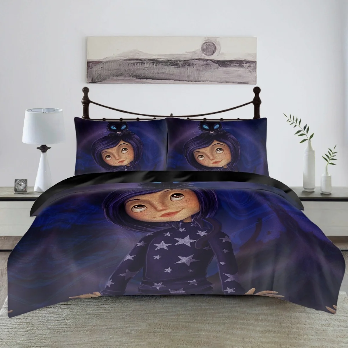 

TOADDMOS Coraline the Secret Door, мультяшный Женский комплект, милый пододеяльник, пододеяльник, наволочка, для детей, для девочек, двойной, размер King