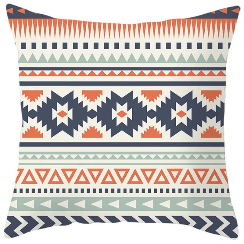 

Retro Bohemian Pillow Case Abstract Geometric Lines Velvet Ethnic Style Cushion Cover 45X45 Printing Linen Bedroom Office J1848