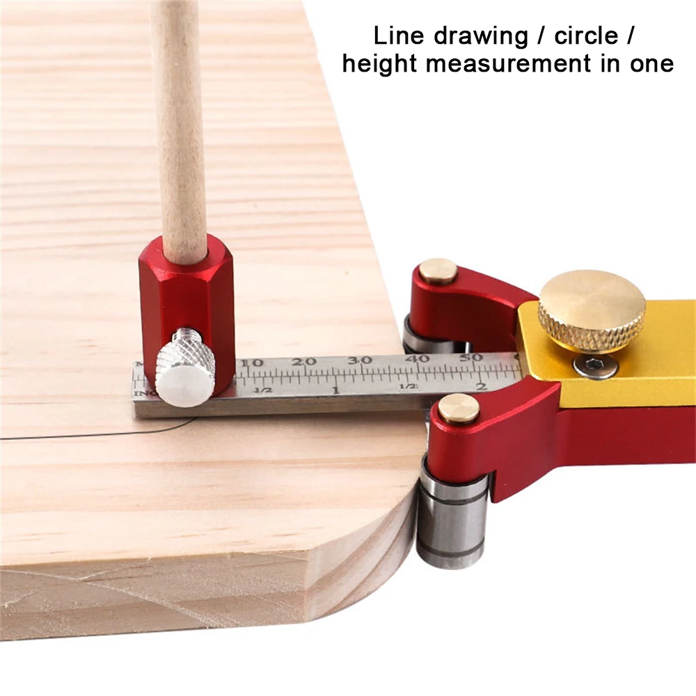 

3-In-1 Metric Scriber Ruler Line Drawing Straight Parallel Ruler for Arc Height Scriber Gauge Scriber Gauge Woodworking NIN668