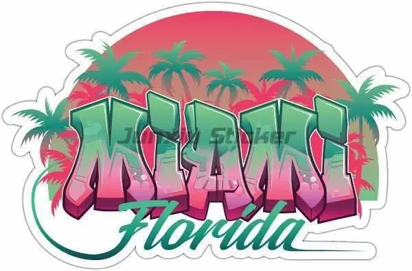 Флаг Майами Флориды автомобильные наклейки на окно автомобиля бампер гоночный