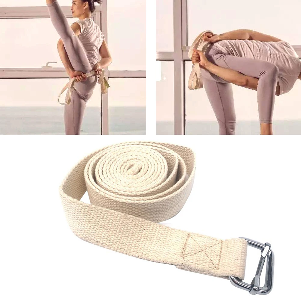 

Workouts Thicken Yoga Belt Pilates Fitness Adjustable Durable Cotton Blend With Buckle Stretch Anti Slip 3 Meter Strap Training