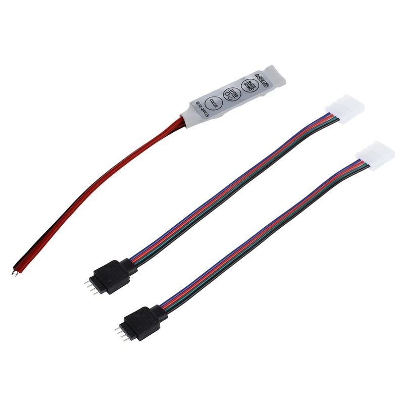 

12V Ultra Slim Mini Portable RGB 5050/3528 LED Striptape Strip Controller Dimmer & RGB LED Strips Light 4 Pin Male To 10Mm Width