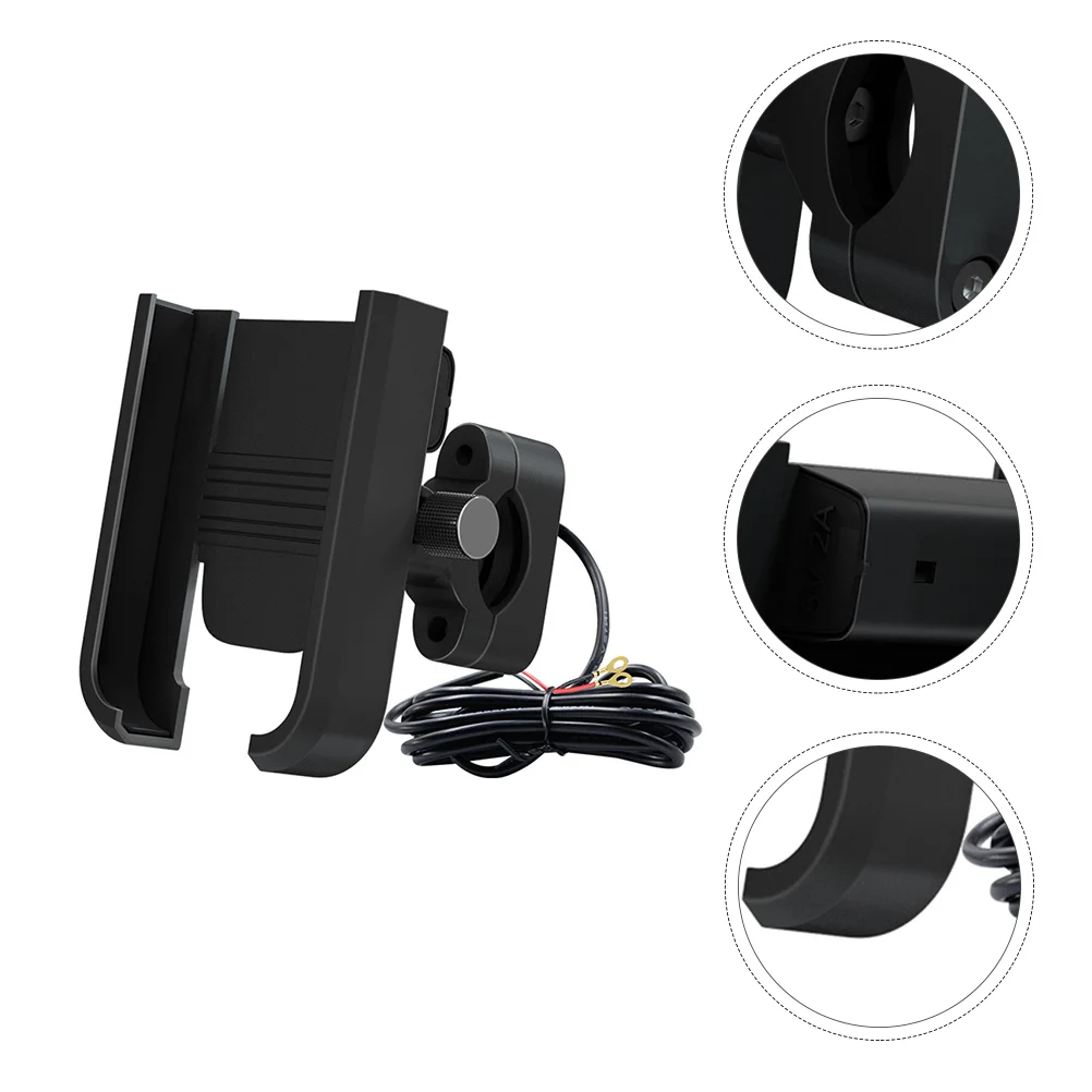 Mobile Phone Holders Car Charging Handlebar Mount Clip USB Motorcycle Aluminum Alloy Durable Mounts GPS Navigation Bracket