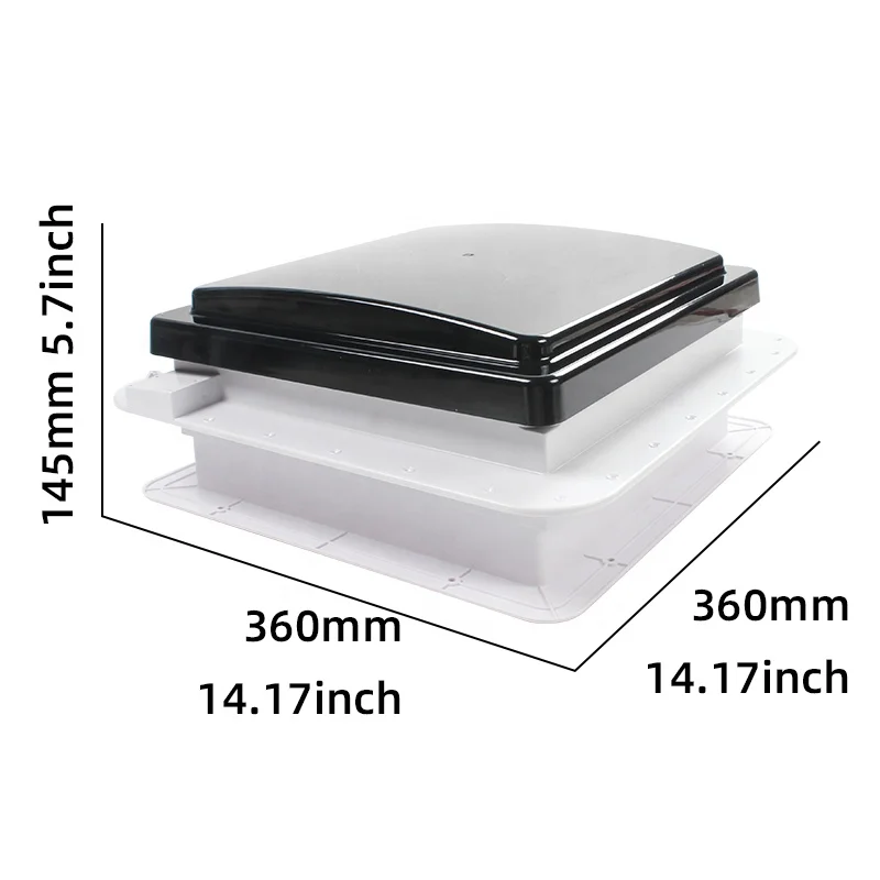 

OEM Super Strong Quality 11' Manual Caravan 360mm 12V Manual Control Camper Motorhome Caravan RV Roof Vent Fan