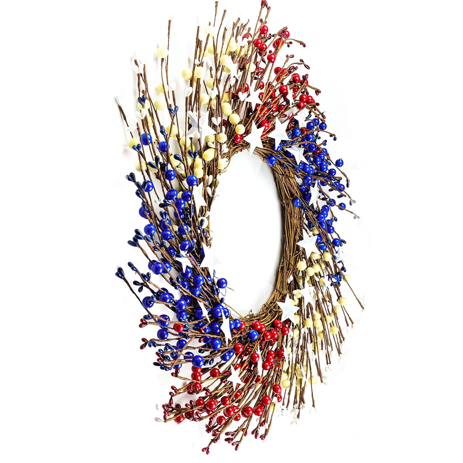 

Patriotic Decorations Wreath For Door 4th Of July Independence Day Red Blue Ring Wreath Patriotic Wreath For Front Door Red