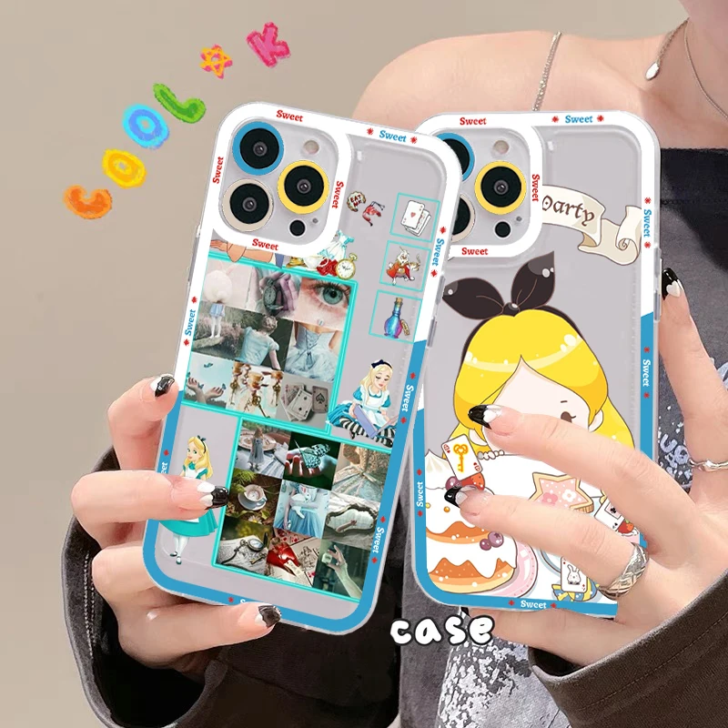 

Disney Alice Adventures in Wonderland Phone Case For iPhone 11 12 13 14 Mini Pro Max XR X XS TPU Clear Case For 8 7 6 Plus SE