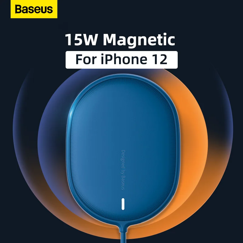 

Baseus Slim Magnetic Wireless Charger Pad 15W PD Fast Charging For iPhone 12 Pro Max 360 Degree Rotation Wireless Phone Charger