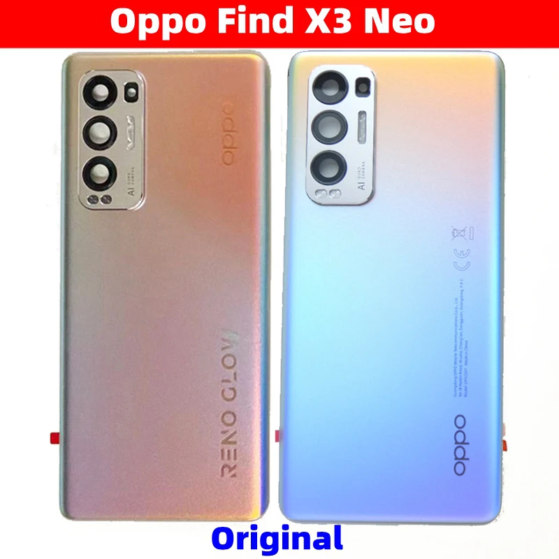 

Оригинал для Oppo Find X3 Neo 5G задняя крышка батарейного отсека защитное стекло Reno 5 Pro Plus 5 Pro + задняя крышка двери со стеклянным объективом камеры