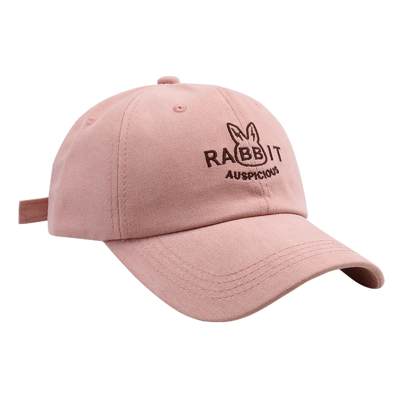 Весна-лето Розовая шляпа с кроличьими полями Вышитые широкие поля Большое лицо