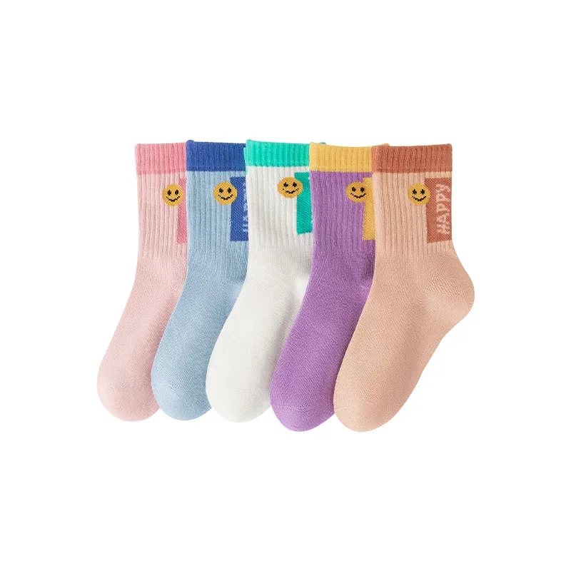 Новинка осени/зимы 2024 детские носки хлопковые спортивные средней длины