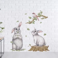 funny love rabbit wall stickers for kids rooms wall decals vinyl mural art home decoration vintage poster removable