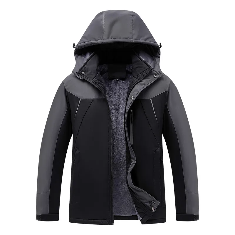 

2022 New Winter Parka Men Fleece Thick Warm Hooded Waterproof Windproof Outwear Outdoor Parka Hat Detachable Hooded Parka Men