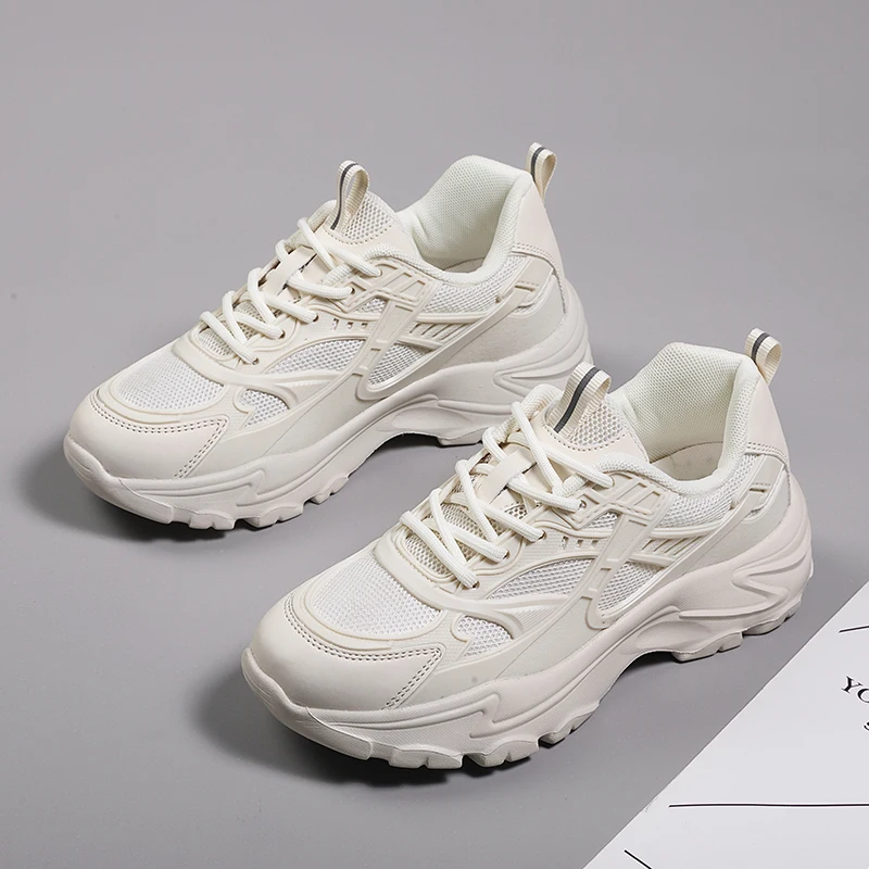 Fujeak Comfortable Casual Shoes for Women's Non-slip Sneakers Breathable Running Shoes Heightened Trendy Shoes Plus Size 35-42