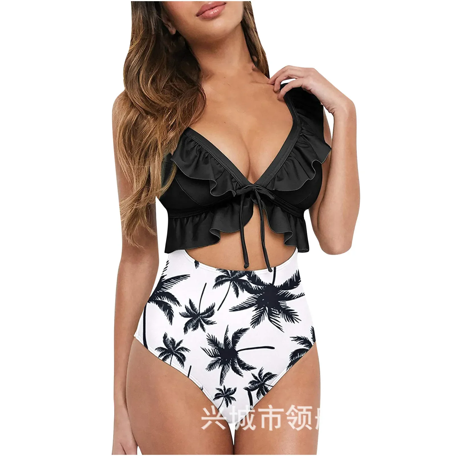 Новинка 2024 сексуальный слитный купальник с оборками Женский Монокини купальные