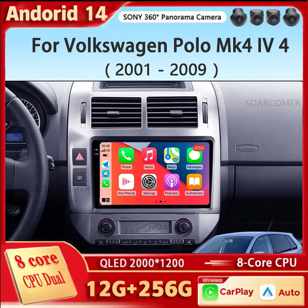 GPS для Volkswagen Polo Mk4 IV 2001-2009 Android автомобильный радиоприемник мультимедийный