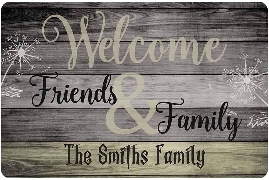 

Индивидуальный напольный коврик с вашим именем, раньше, добро пожаловать друзьям и близким