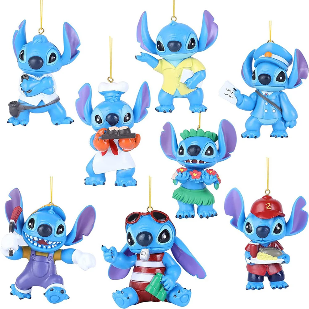 

2023 Disney Cartoon Lilo & Stitch Anime Figures Cute Christmas Tree Decoration Acrylic Plane Pendant Kids Toys Birthday Gifts