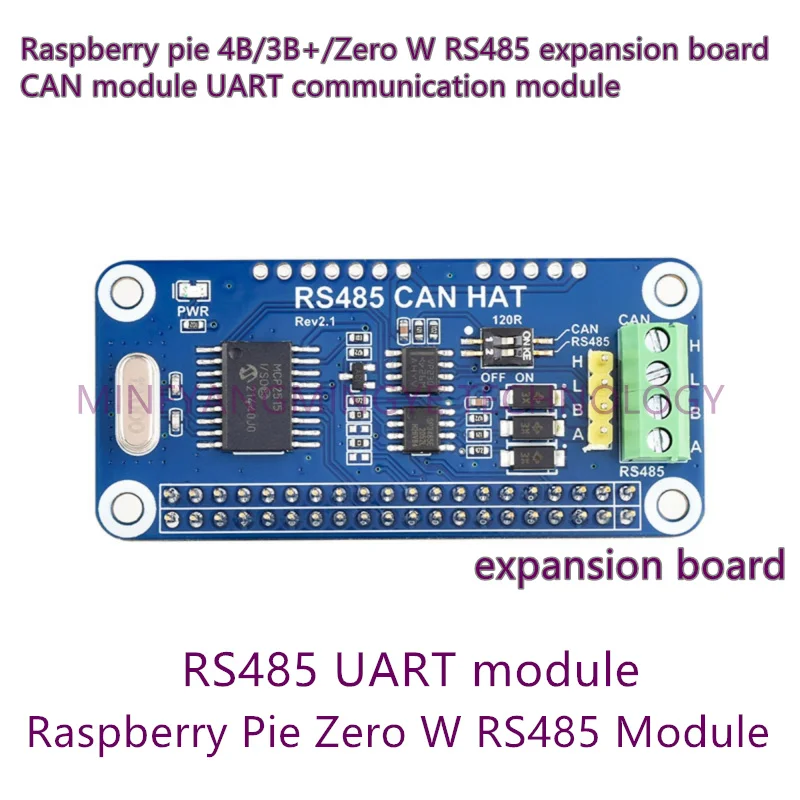 

1PCS/LOT RS485-CAN-HAT Raspberry Pie 4B/3B+/Zero W RS485 Expansion Board CAN Module UART Communication Module