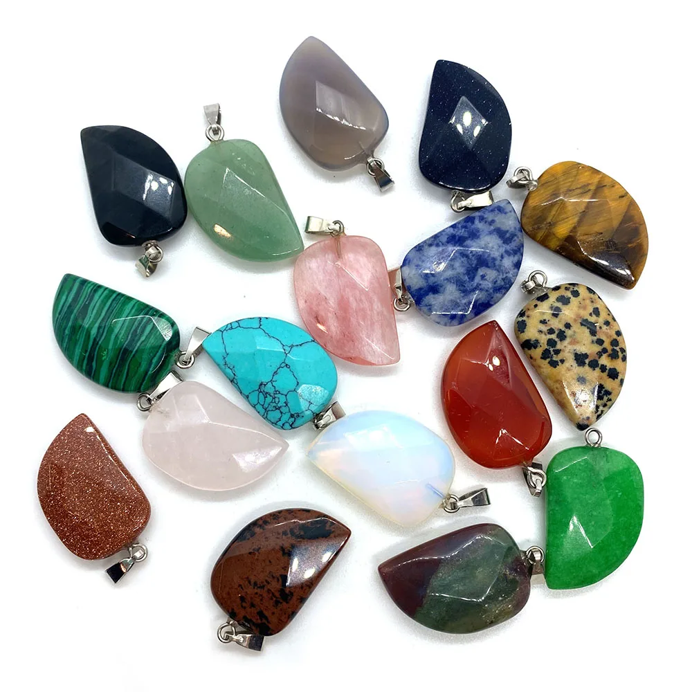 

3pcs Natural Stone Opal Facet Knife Shape Pendant 16x27mm DIY Charm Handmade Jewelry Necklace Earrings Accessories Wholesale