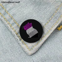 asexual pride capybara printed pin custom funny brooches shirt lapel bag cute badge cartoon enamel pins for lover girl friends