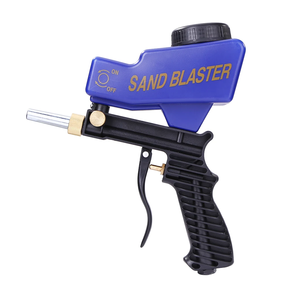 

Mini Adjustable Sand Blasting Flow Spray Gun Gravity Pneumatic Sandblaster Gun Adjustable Flow Rate Changeable Nozzle