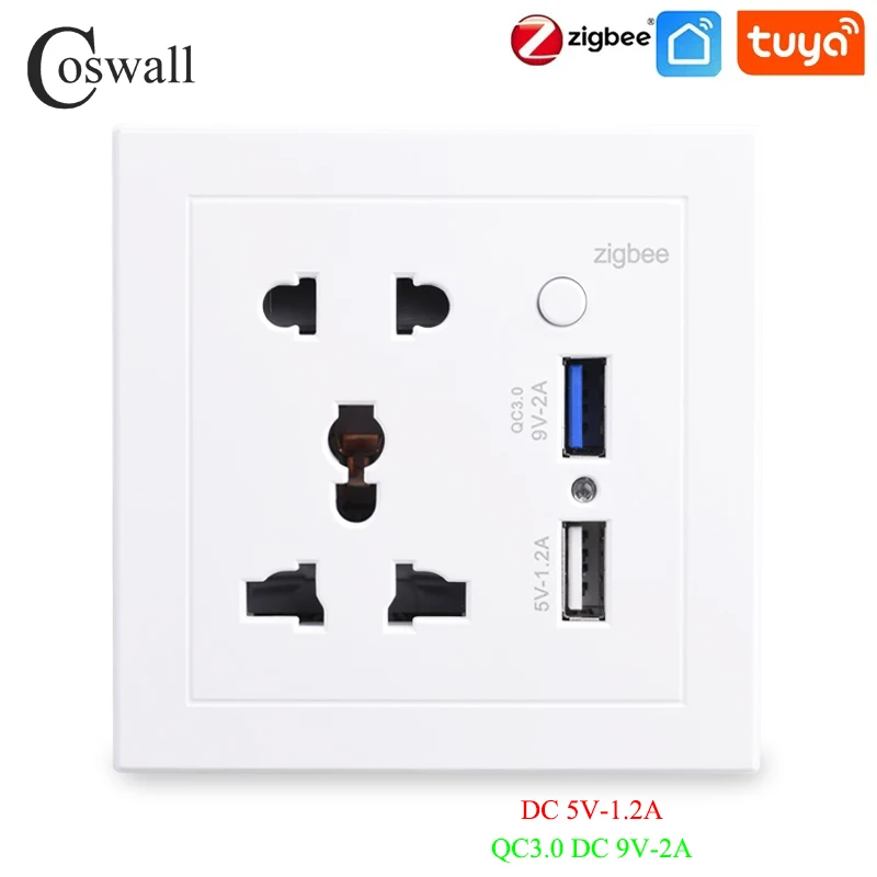 

COSWALL беспроводная умная розетка с двумя USB-портами