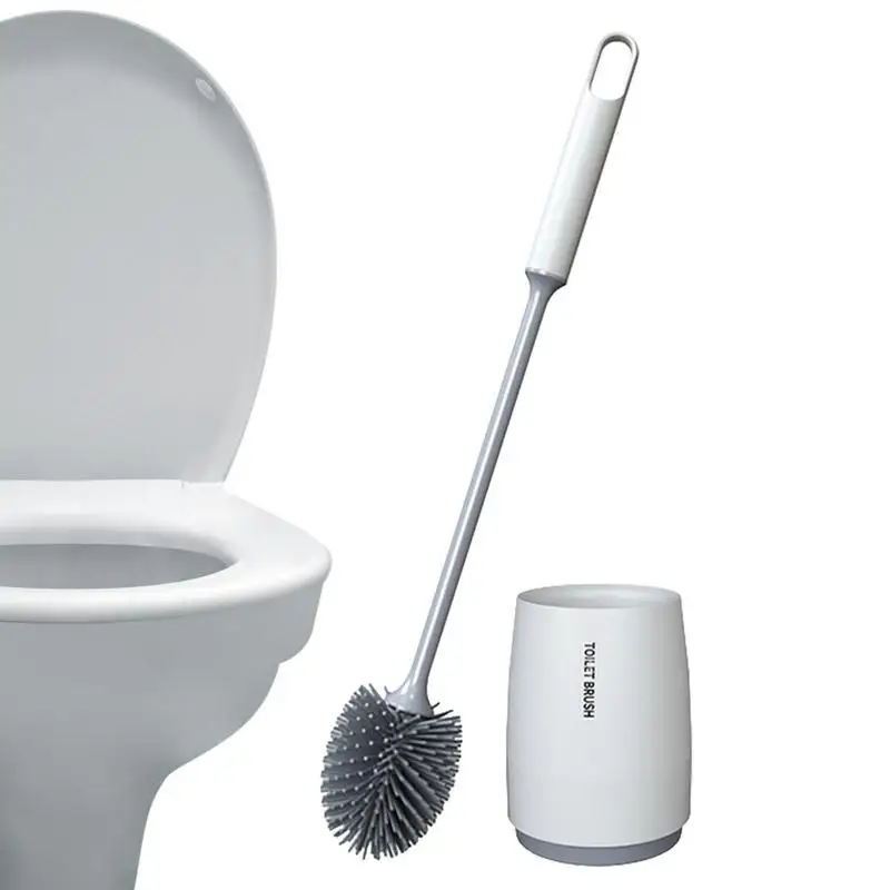 

Bathroom Black Toilet Brush Soft TPR Silicone Brush Head No Dead Corners Floor-standing Cleaning Brushes WC Accessories