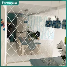 3D Mirror Wall Sticker 17/32/58Pcs DIY Diamonds Rhombus Acrylic Mirror Surface Wall Stickers Living Room Decor pegatina de pared