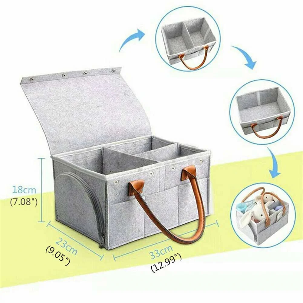 

Portable Felt Bag Storage Box Household Clothes / Toys / Baby's Forehead Diaper Storage Box Pocket Portable Nursery Storage Bag