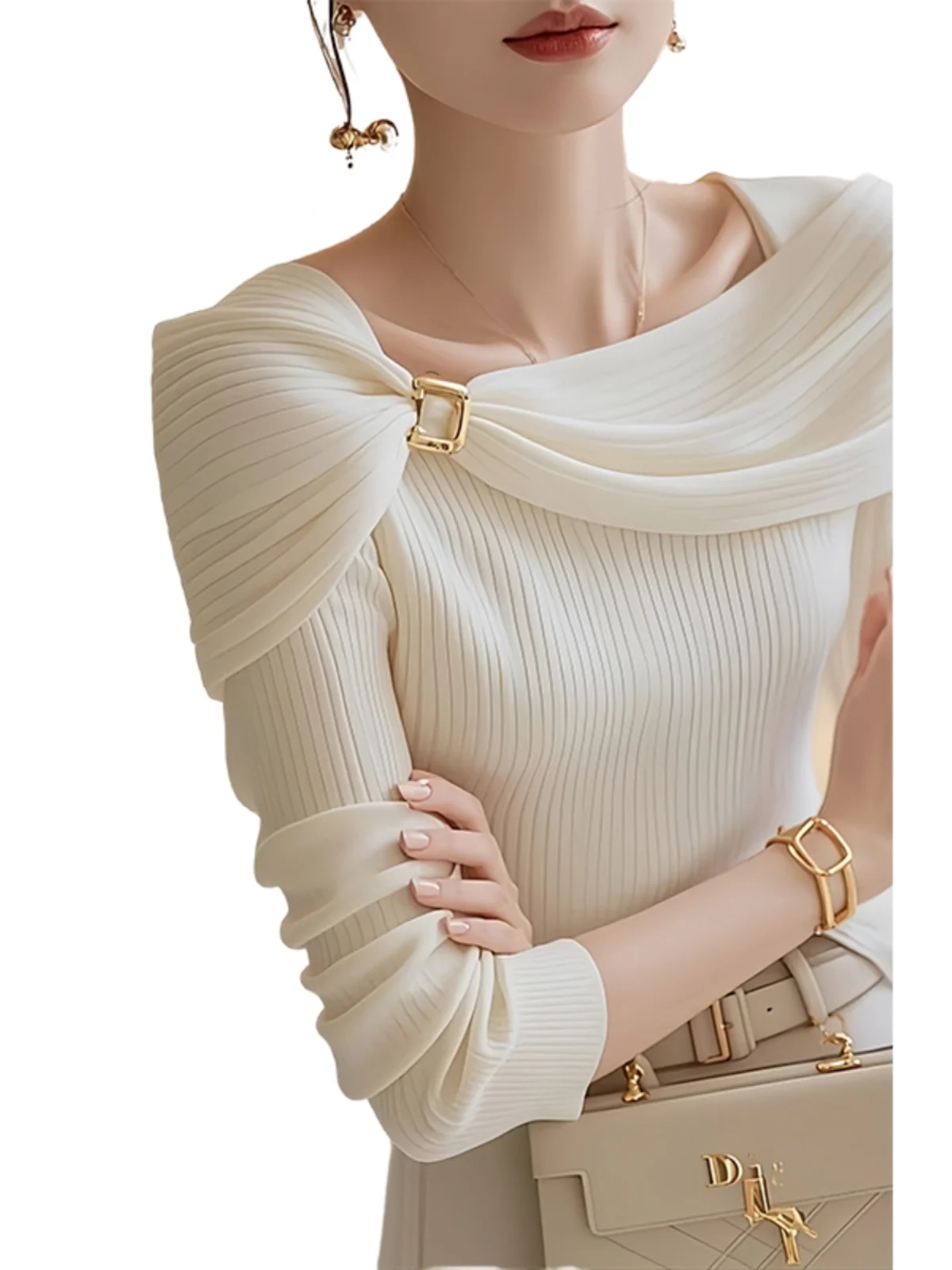 Большие размеры 2024 новая белая шаль с открытыми плечами вязаная женская одежда