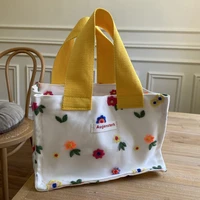 designer flower shopper purses casual plaid canvas tote bags for women handbags small storage bag 2022 designer bags clutch chic