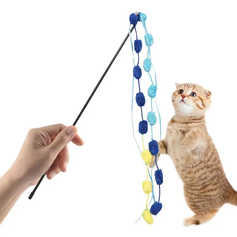 

Feather Cat Wand With Bell Colorful Tassel Interactive Toys For Cats Kitten Hunting Exercise Pet Products