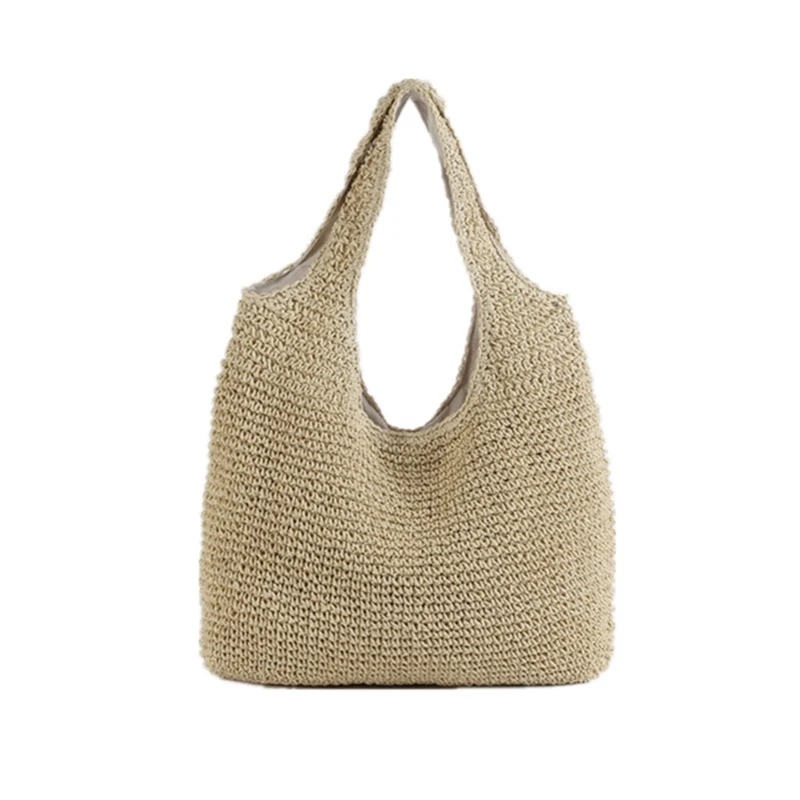 

Fashion Rattan Women Shoulder Bags Woven Female Handbags Large Capacity Summer Beach Straw Bags Casual Tote Women's Fashion Bags