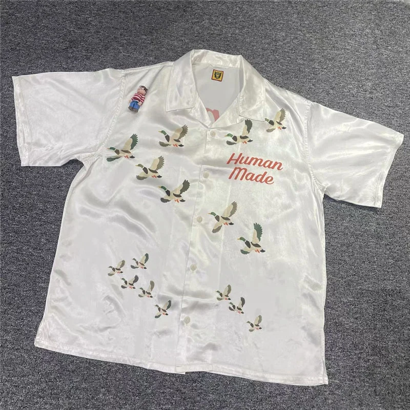 

Women 1:1 Men Casual Hawaiian Short Sleeve HUMAN MADE Flying Duck Shirts