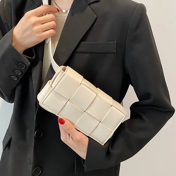 Pu Leather Woven Small Waist Bags For Women Luxury Brand Shoulder Bag New Trend Women Hand Bag 2022 Messenger bag Female Purses