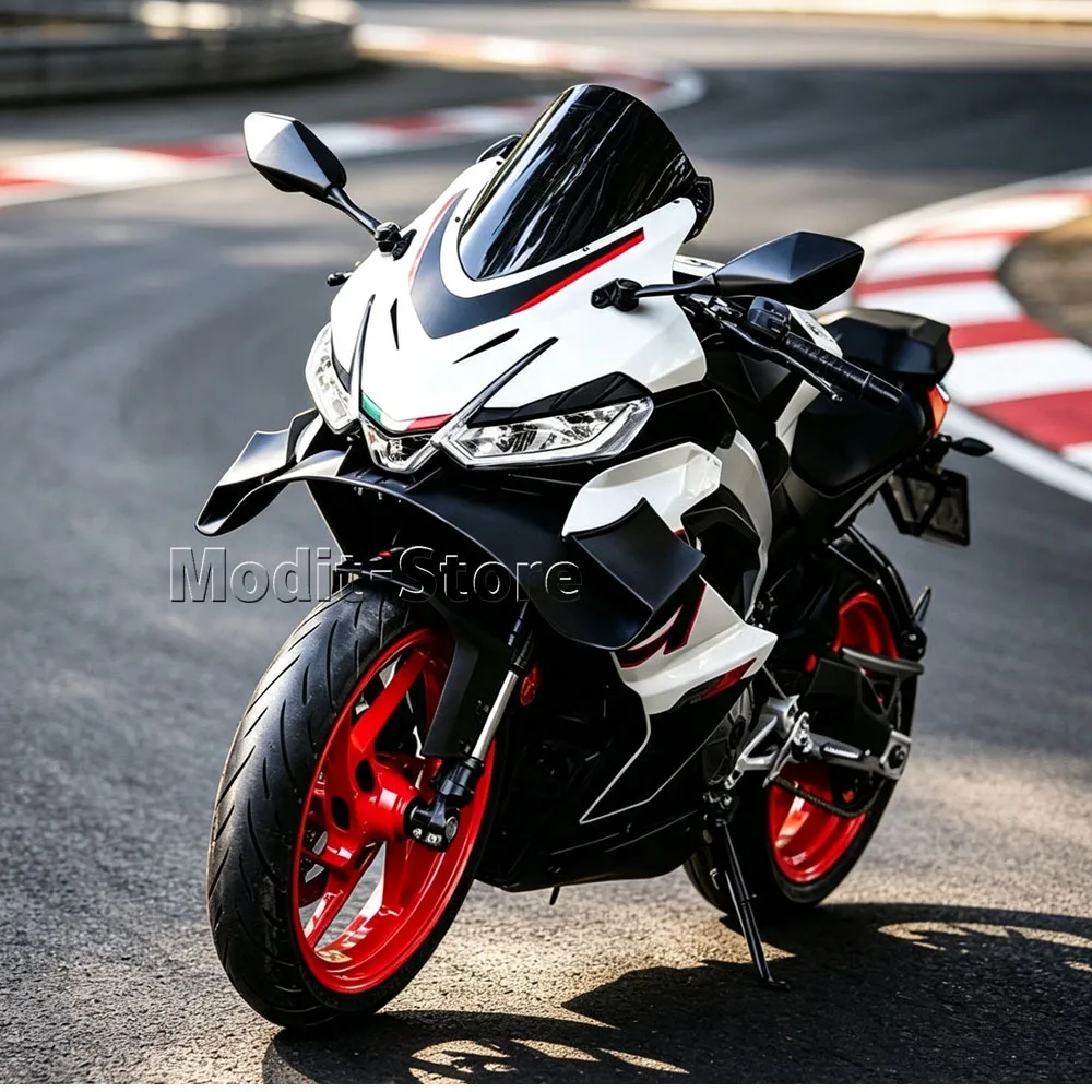 Фото Для мотоцикла Aprilia RS457 RS 457 2024-2026: боковые спойлеры, передний спойлер, обтекатель, фиксированная нижняя накладка, комплект для создания аэродинамического усилия GP. №4