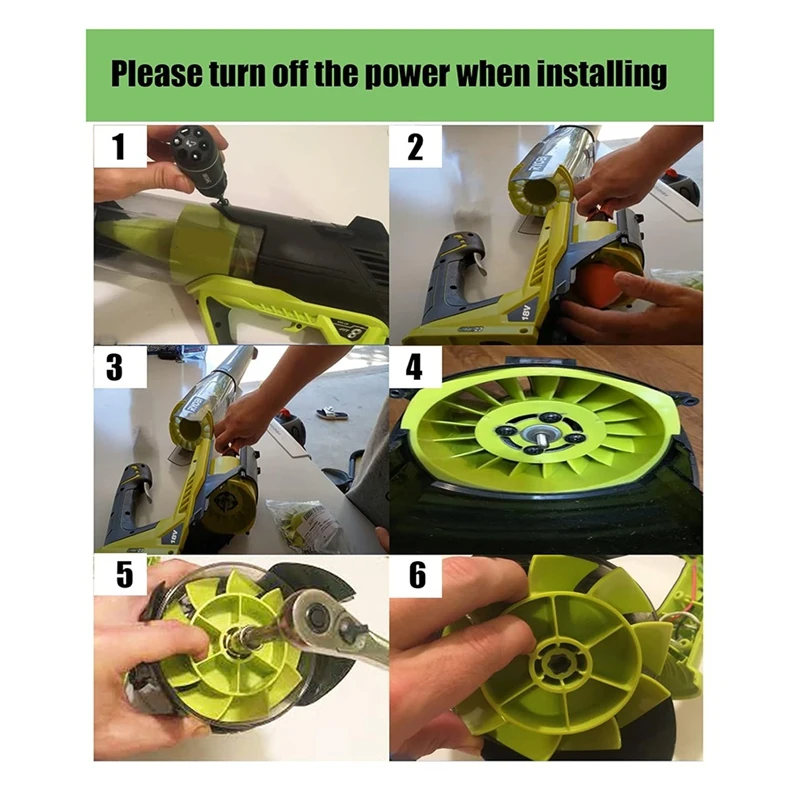 Вентилятор 29437003/529437004/529437001 для Ryobi 18-вольтовый вентилятор P2108 P21081 P21081VN P21081VNM