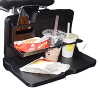foldable car back seat tray portable lunch table car vehicle backseat foodmealsnack tray cup holder stand black