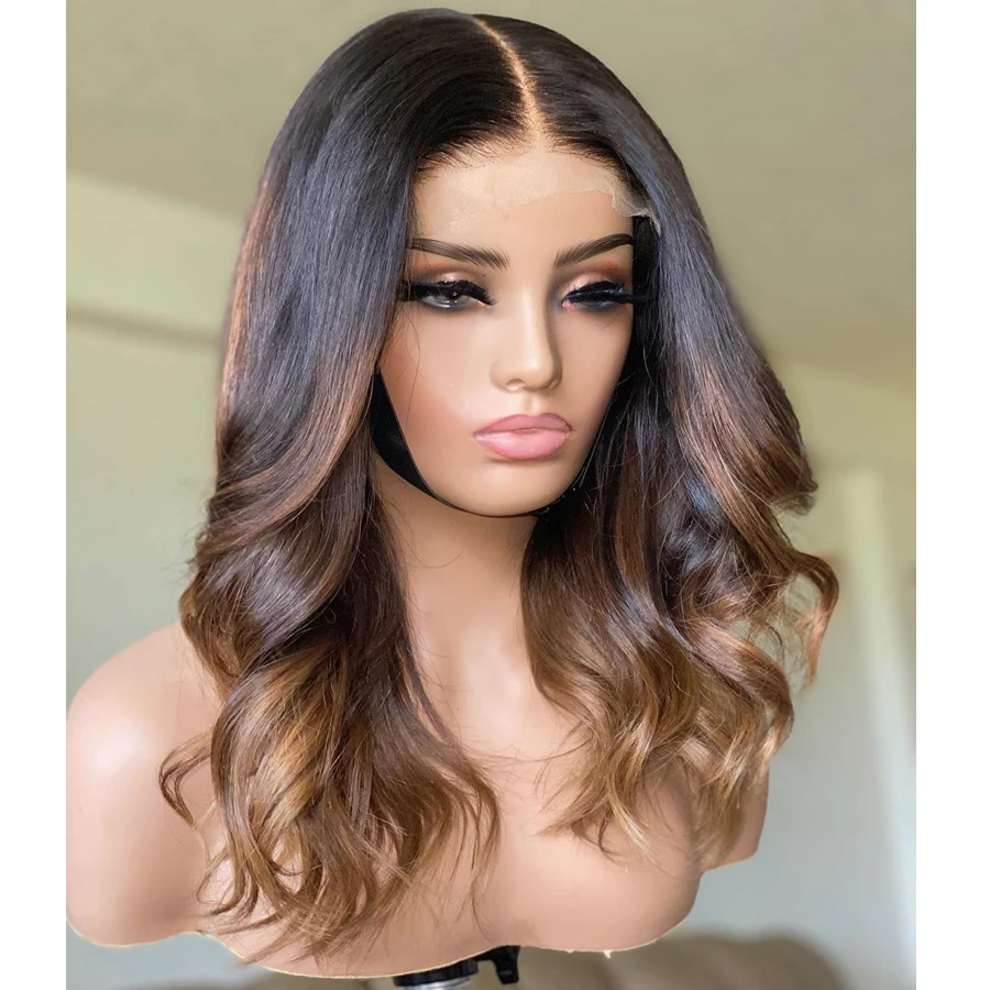 

PrePlucked 21A Grade Highlight Ombre Blonde Body Wave European HumanHair Jewish 5x5 Silk Top Lace Front Wig For Black Women Soft