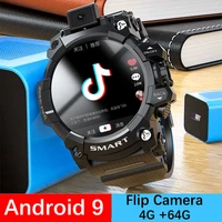 2022 new 4g net flip camera 13mp smart watch android os 9 man gps smartwatch 64g rom 1030mah wifi sim video call app download