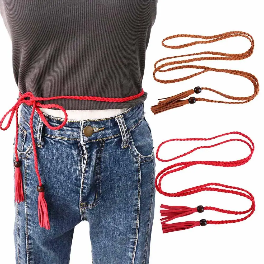 

Ремень для платья, аксессуары, женские ремни, универсальные ремни в этническом стиле, ремень с плетеной бахромой