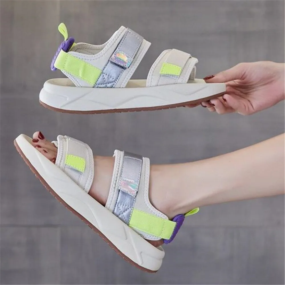 

Summer Sports Sandals Ladies Platform Shoes Women Mid Heel Muffin Thick Bottom Hook Loop Fashion Casual Shoes Black Beige 35-40