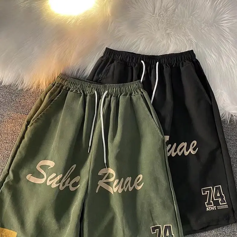 

2022 Summer Fashion Ins Retro Embroidery Letters Casual Sports Shorts Women's European and American Hip-hop Casual Loose Shorts