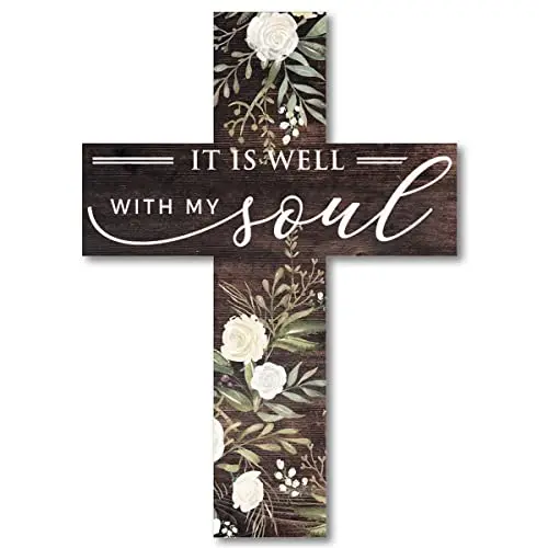 

Vintage It Is Well with My Soul Wooden Signs Decor with Sayings Decor Wooden Sign Wall Cross