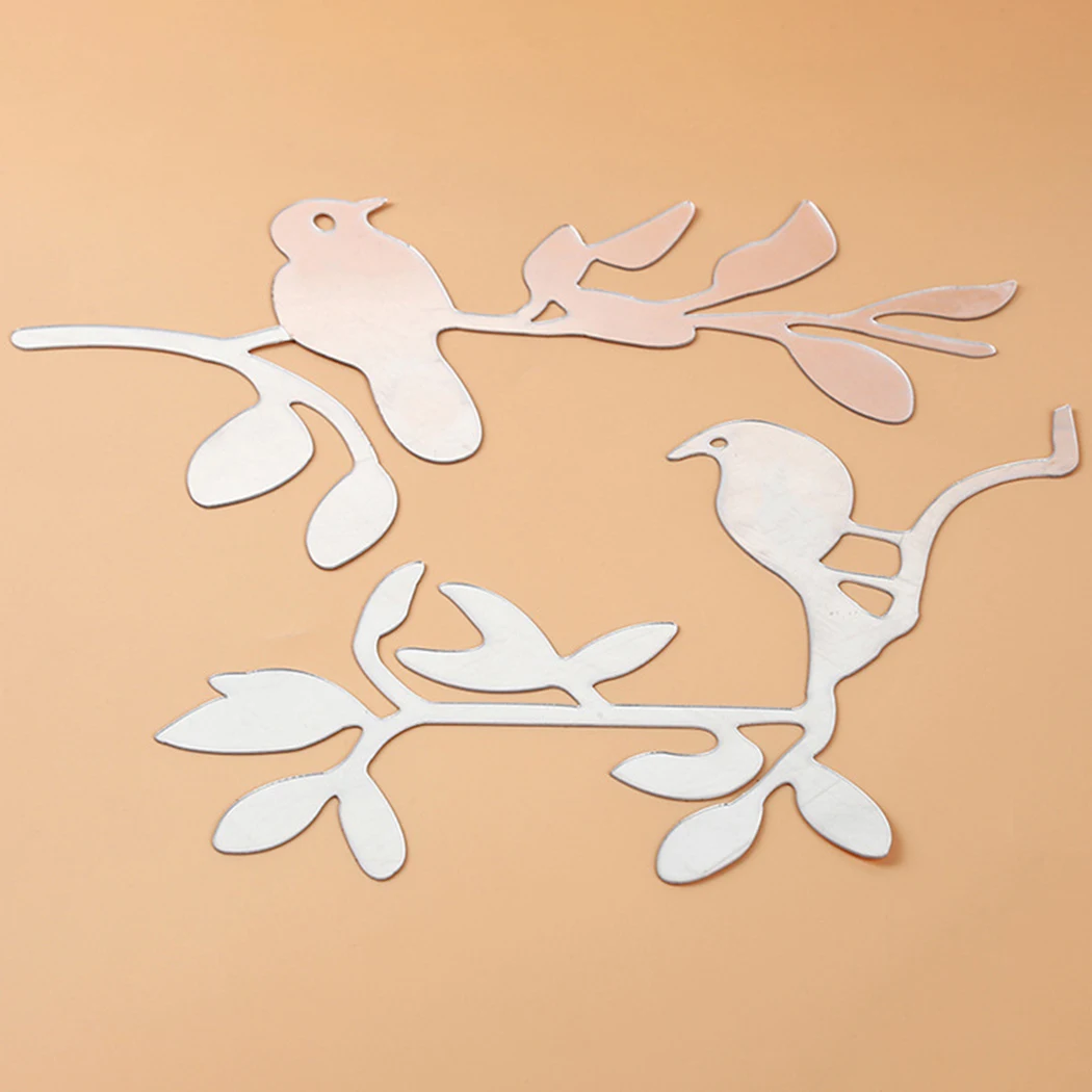 3D зеркальные настенные наклейки в виде птиц ветвей 1 шт. наклейка на стену