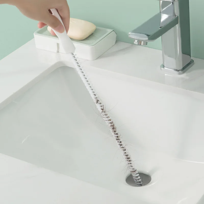 

Kitchen Bendable Pipe Brush Bathroom Sewer Dredge Toilet Sink Long Handle Cleaning Brush Sink Hair Cleaner Cleaning Accessories