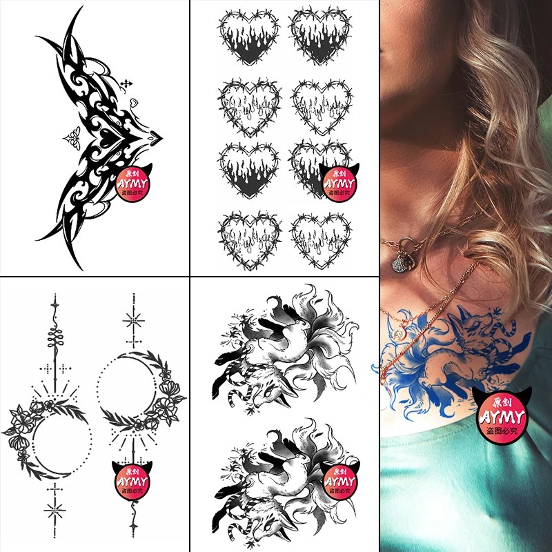 Временные татуировки для женщин стоп стойкие вакуумные эфемерные наклейки на